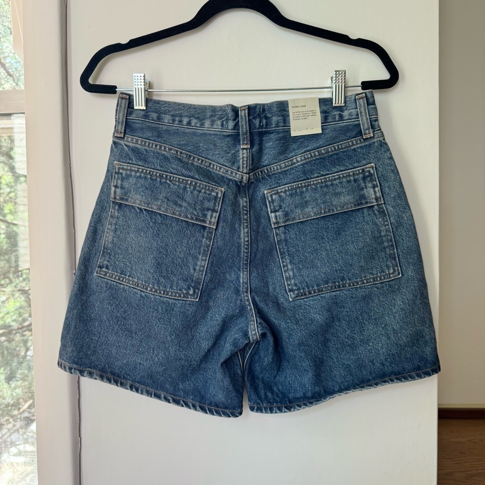 NWT AGOLDE Cooper Long Jean Shorts Blue Ambition 26 - Picture 8 of 11